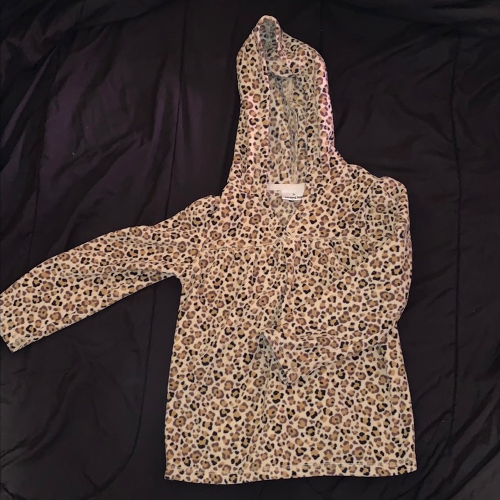 Girls leopard print hoodie